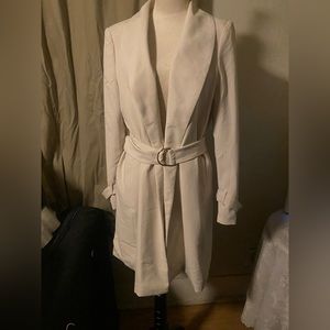 New LA coalition Approved vegan coat with belt in cream XL